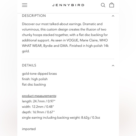 Jenny Bird Florence Earrings - Picture 2 of 6